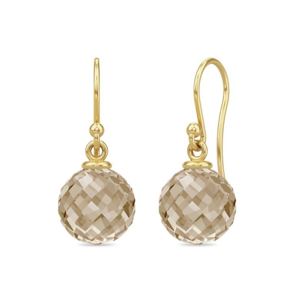 Modern elegant European gold earrings with black crystal stone.